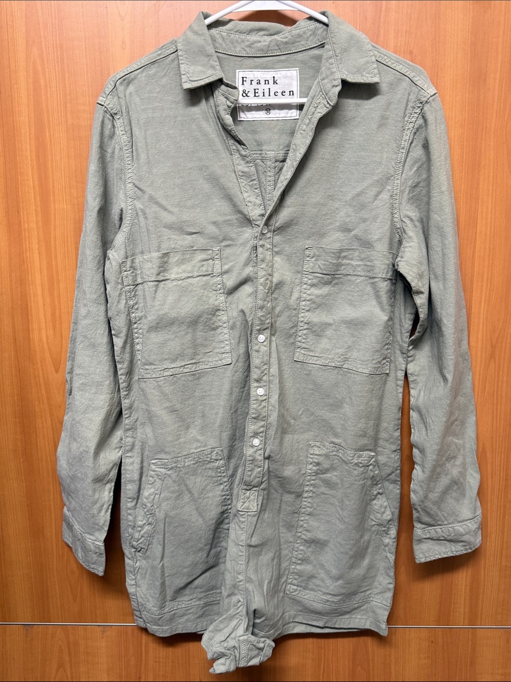 Frank & Eileen Utility Shirt Jacket Oversized Workwear Olive Green